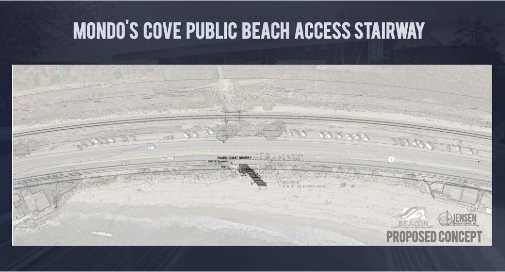 Mondo’s Cove beach stairway project art rendering