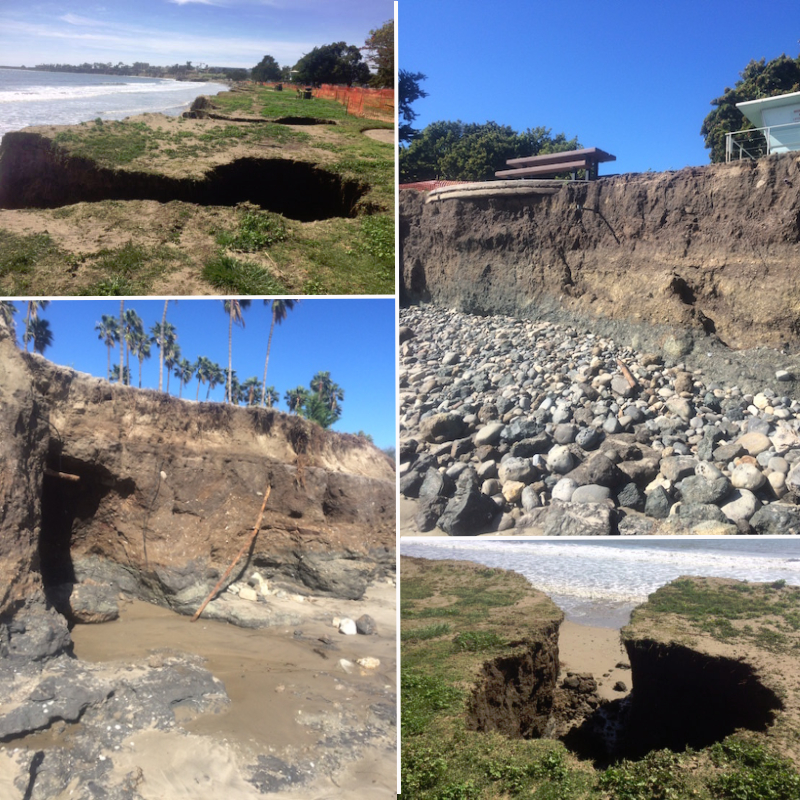 montage of beach damage