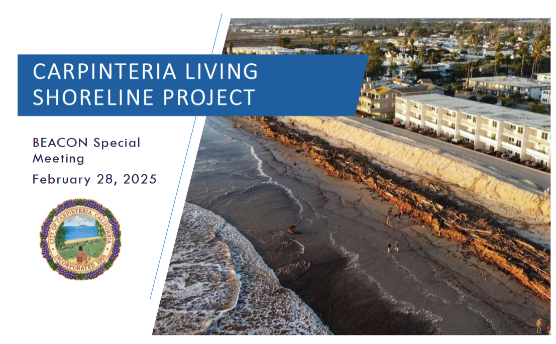 Graphic of Powerpoint presentation for Carpinteria Living Shoreline Project